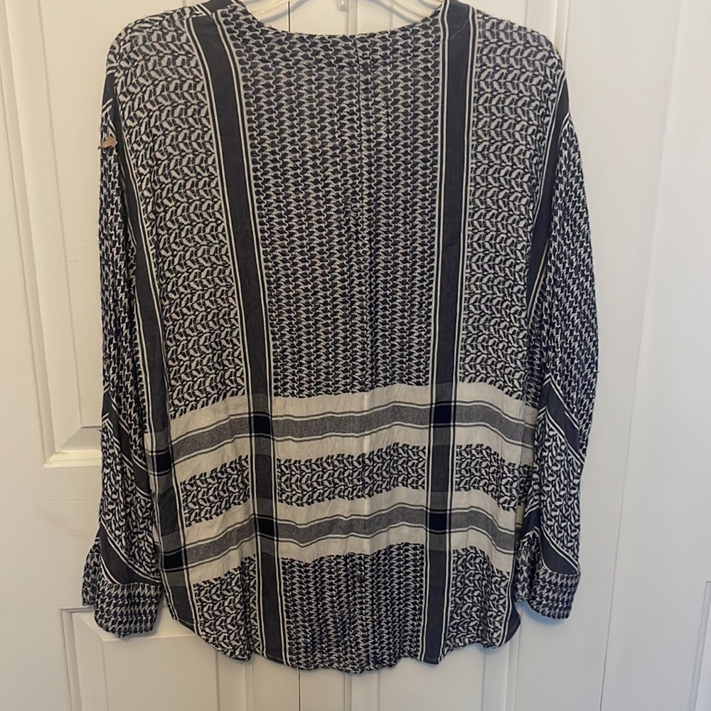 Rails Sz Xs Blue Patterned Boho Top Guc B1015 - image 5